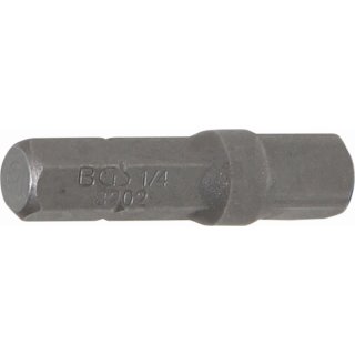 BGS technic Bit-Knarren-Adapter | Außensechskant 6,3 mm (1/4") - Außenvierkant 6,3 mm (1/4") | 30 mm
