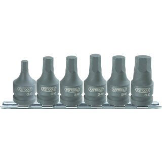KS-TOOLS 1/2" Kraft-Bit-Stecknuss-Satz, kurz, 6-tlg.