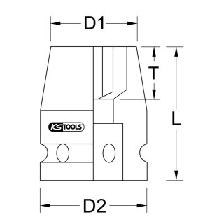 KS-TOOLS 1" Sechskant-Kraft-Stecknuss, kurz, 75mm