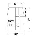 KS-TOOLS 1" Sechskant-Kraft-Stecknuss, kurz, 75mm