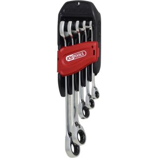 KS-TOOLS GEARplus® RINGSTOP-Ratschenringmaulschlüssel-Satz, abgewinkelt, 5-tlg
