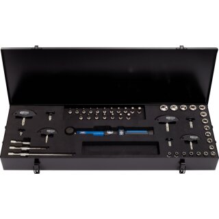 KS-TOOLS 3/8" ERGOTORQUE®precision Ratschen-Drehmomentschlüssel-Satz Drehknopf, 5-50Nm, 44-tlg.
