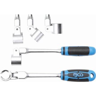 BGS technic Spezial-Ringschlüssel für Lambdasonden, kippbar, mit Griff | SW 22 mm