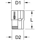 KS-TOOLS BRONZEplus Stecknuss 1/2" 6-kant 36 mm