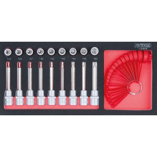 KS-TOOLS SCS Bit-Stecknuss-Satz, Torx, 19-tlg. in 1/3 Systemeinlage