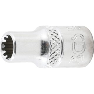 BGS technic Steckschlüssel-Einsatz Gear Lock | Antrieb Innenvierkant 6,3 mm (1/4") | SW 5,5 mm