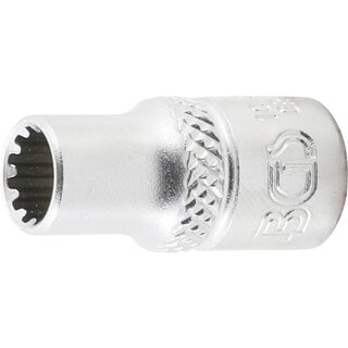 BGS technic Steckschlüssel-Einsatz Gear Lock | Antrieb Innenvierkant 6,3 mm (1/4") | SW 6 mm