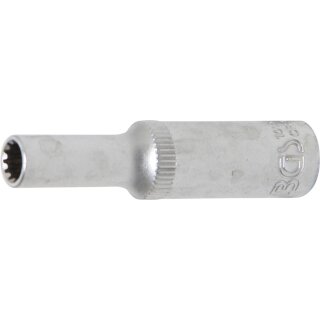 BGS technic Steckschlüssel-Einsatz Gear Lock, tief | Antrieb Innenvierkant 6,3 mm (1/4") | SW 5 mm