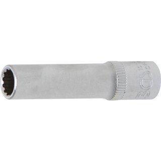 BGS technic Steckschlüssel-Einsatz Gear Lock, tief | Antrieb Innenvierkant 6,3 mm (1/4") | SW 7 mm