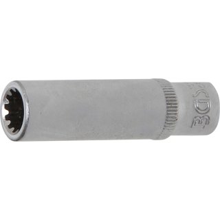BGS technic Steckschlüssel-Einsatz Gear Lock, tief | Antrieb Innenvierkant 6,3 mm (1/4") | SW 8 mm