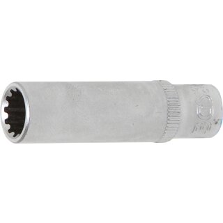 BGS technic Steckschlüssel-Einsatz Gear Lock, tief | Antrieb Innenvierkant 6,3 mm (1/4") | SW 9 mm