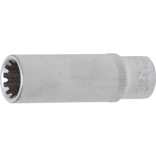 BGS technic Steckschlüssel-Einsatz Gear Lock, tief | Antrieb Innenvierkant 6,3 mm (1/4") | SW 10 mm