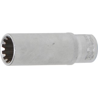 BGS technic Steckschlüssel-Einsatz Gear Lock, tief | Antrieb Innenvierkant 6,3 mm (1/4") | SW 11 mm