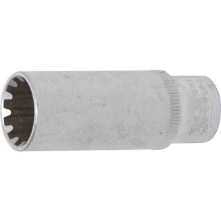 BGS technic Steckschlüssel-Einsatz Gear Lock, tief | Antrieb Innenvierkant 6,3 mm (1/4") | SW 13 mm