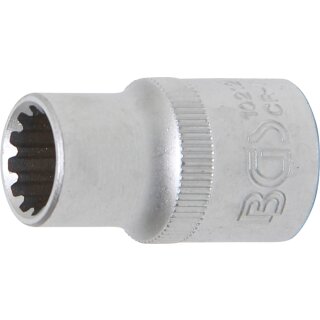 BGS technic Steckschlüssel-Einsatz Gear Lock | Antrieb Innenvierkant 12,5 mm (1/2") | SW 12 mm