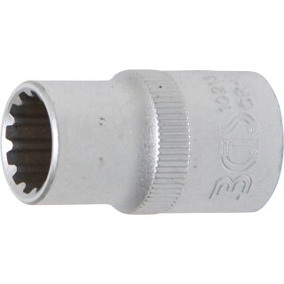 BGS technic Steckschlüssel-Einsatz Gear Lock | Antrieb Innenvierkant 12,5 mm (1/2") | SW 13 mm