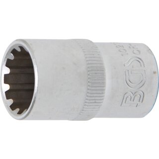 BGS technic Steckschlüssel-Einsatz Gear Lock | Antrieb Innenvierkant 12,5 mm (1/2") | SW 15 mm