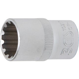 BGS technic Steckschlüssel-Einsatz Gear Lock | Antrieb Innenvierkant 12,5 mm (1/2") | SW 17 mm
