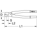 KS-TOOLS Drahtseil-Kabelschere mit Schutzisolierung, 600mm