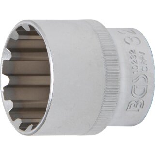 BGS technic Steckschlüssel-Einsatz Gear Lock | Antrieb Innenvierkant 12,5 mm (1/2") | SW 32 mm