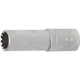 BGS technic Steckschlüssel-Einsatz Gear Lock, tief | Antrieb Innenvierkant 12,5 mm (1/2") | SW 14 mm