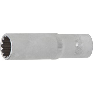 BGS technic Steckschlüssel-Einsatz Gear Lock, tief | Antrieb Innenvierkant 12,5 mm (1/2") | SW 15 mm