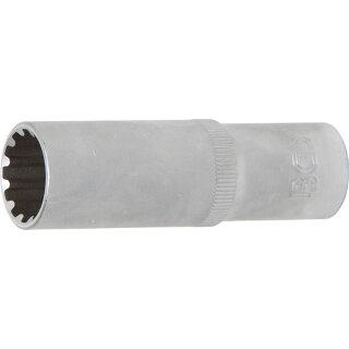 BGS technic Steckschlüssel-Einsatz Gear Lock, tief | Antrieb Innenvierkant 12,5 mm (1/2") | SW 17 mm