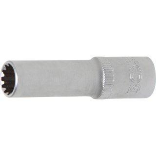 BGS technic Steckschlüssel-Einsatz Gear Lock, tief | Antrieb Innenvierkant 10 mm (3/8") | SW 10 mm