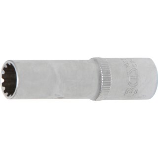 BGS technic Steckschlüssel-Einsatz Gear Lock, tief | Antrieb Innenvierkant 10 mm (3/8") | SW 11 mm