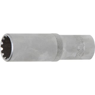 BGS technic Steckschlüssel-Einsatz Gear Lock, tief | Antrieb Innenvierkant 10 mm (3/8") | SW 13 mm