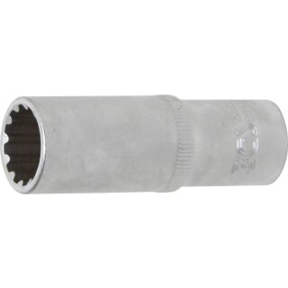 BGS technic Steckschlüssel-Einsatz Gear Lock, tief | Antrieb Innenvierkant 10 mm (3/8") | SW 15 mm