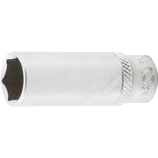 BGS technic Steckschlüssel-Einsatz Sechskant, tief | Antrieb Innenvierkant 6,3 mm (1/4") | SW 13 mm
