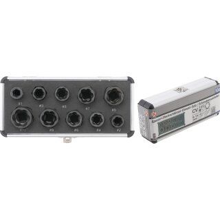 Kraftmann Spezial-Steckschlüssel-Einsatz-Satz / Schraubenausdreher | Antrieb Innensechskant 10 mm (3/8") / Außensechskant | SW 9 - 19 mm | 10-tlg.
