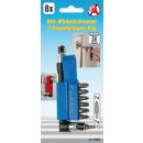Kraftmann Winkelschrauber mit 7 Doppelklingen-Bits | Antrieb Außensechskant 6,3 mm (1/4") | 8-tlg.