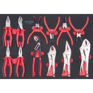 KS-TOOLS SCS Zangen-Satz, 12-tlg. in 1/1 Systemeinlage