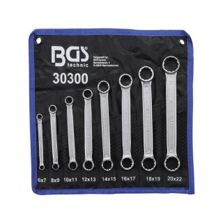 BGS technic Doppel-Ringschlüssel-Satz | extra flach | SW 6-22 mm | 8-tlg.