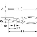 KS-TOOLS Kunststoff-Flachzange mit Schutzisolierung, 190mm