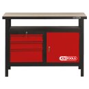 KS-TOOLS Werkbank mit 3 Schubladen und 1 Tür, H840xB1200xT600mm