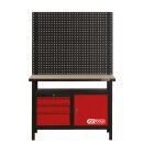 KS-TOOLS Werkbank mit 3 Schubladen und 1 Tür, H840xB1200xT600mm