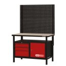 KS-TOOLS Werkbank mit 3 Schubladen und 1 Tür, H840xB1200xT600mm