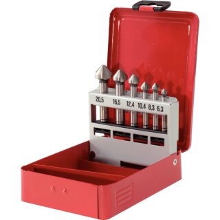 KS-TOOLS HSS Co 5 Kegel-Entgratsenker-Satz, Stahlblechkassette 6-tlg.