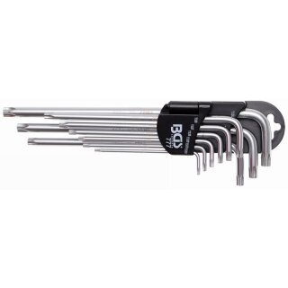BGS technic Winkelschlüssel-Satz | extra lang | TS-Profil (für Torx Plus) TS10 - TS50 | 9-tlg.
