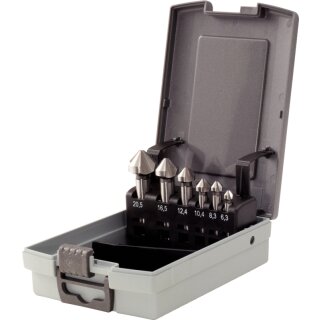 KS-TOOLS HSS Co 5 Kegel-Entgratsenker-Satz, Kunststoffkassette 6-tlg.