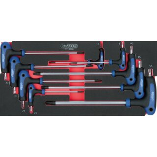 KS-TOOLS SCS T-Griff-Innensechskant Winkelstiftschlüssel-Satz,9-tlg. in 1/3 Systemeinlage