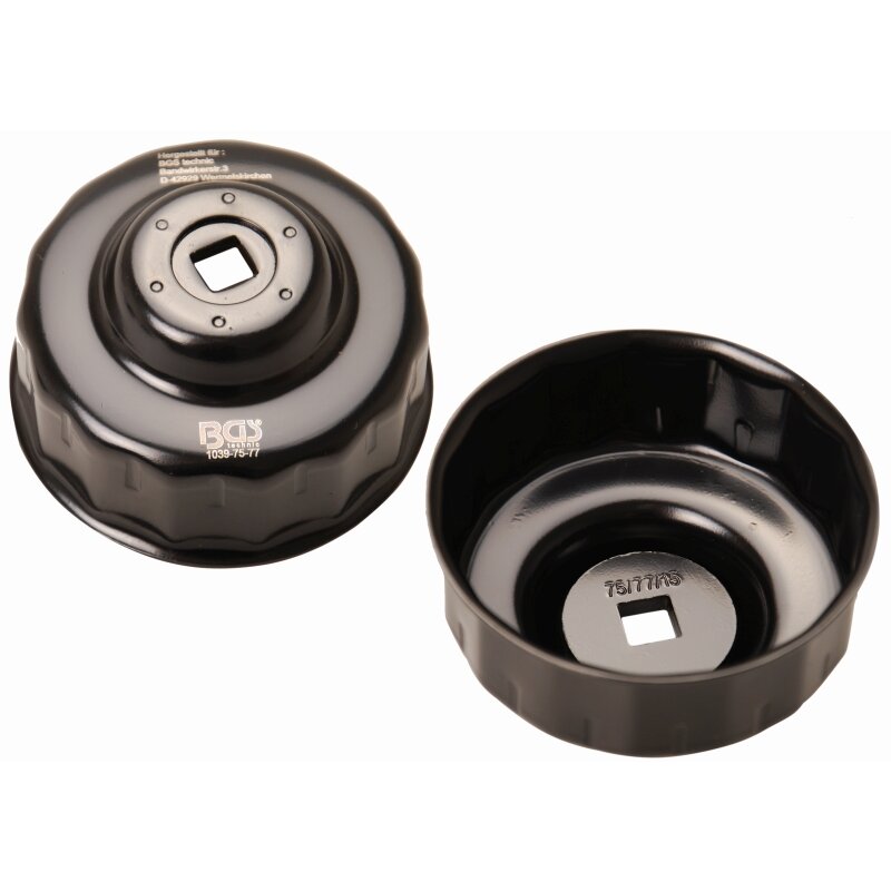 BGS technic Ölfilterschlüssel | 15-kant | Ø 75 - 77 mm | für Audi, Fo
