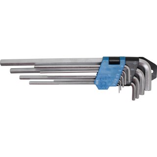 BGS technic Winkelschlüssel-Satz | extra lang | Innensechskant 1,5 - 10 mm | 9-tlg.