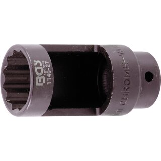 BGS technic Lambdasonden-Einsatz | Antrieb Innenvierkant 12,5 mm (1/2") | SW 27 mm Zwölfkant, 28 mm Fenster