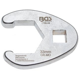 BGS technic Hahnenfußschlüssel | Antrieb Innenvierkant 12,5 mm (1/2") | SW 33 mm
