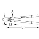 KS-TOOLS Kabelschere mit Schutzisolierung, 700mm