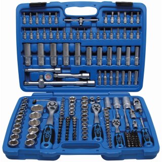 BGS technic Steckschlüssel-Satz Sechskant | Antrieb 6,3 mm (1/4") / 10 mm (3/8") / 12,5 mm (1/2") | 192-tlg.